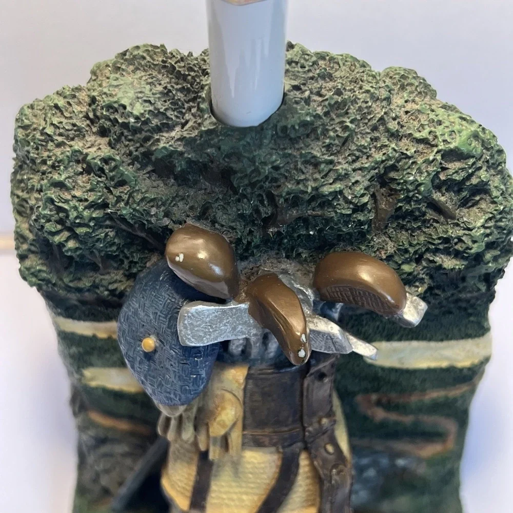 VTG 1993 Figi Graphics Golf Bag Table Desk Lamp Resin Works No Shade